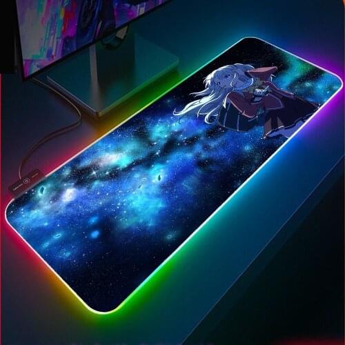 XGZ Anime Star Girl RGB Kawaii Mouse Pad LED Office Mini Laptop Desk Keyboard Pad XXL Gaming Mouse Pad Anime gaming accessories