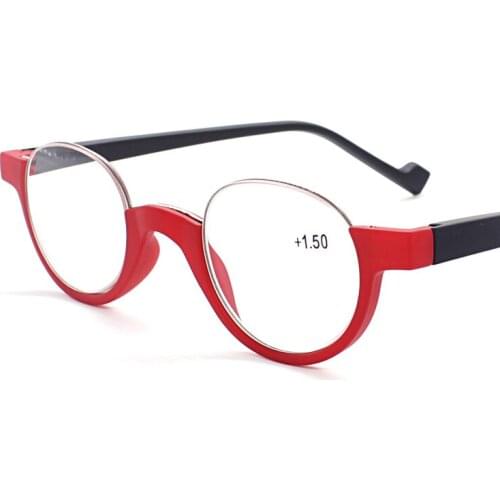 Round Metal Anti-Eyewear Tired Reading Glasses Women Magnifier Diopter Small Vision Glasses 1.0 to 3