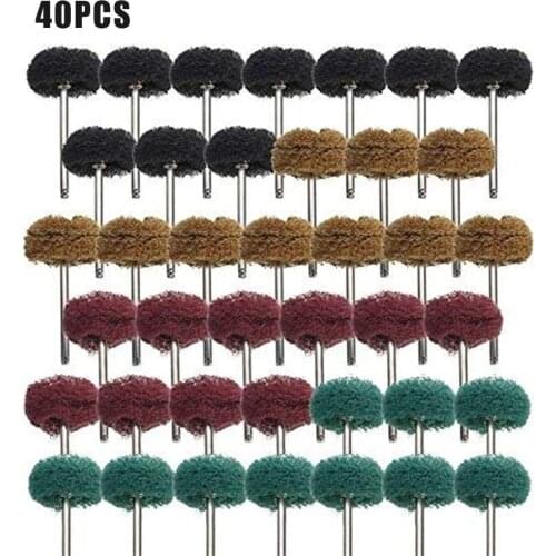 40PCS Abrasive Wheel Buffing Polishing Set Nylon Fiber Grinding Sanding Head Buffing Polishing Wheel Kit