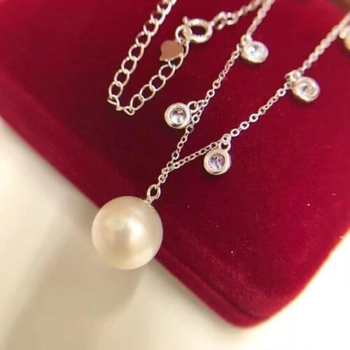 New Charm S925 Sterling Silver Necklace Findings Jewelry Base Settings Mountings Parts for Akoya Edison Pearls, Coral, Jade