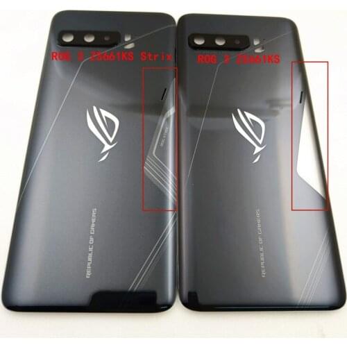 Original For Asus ROG 3 ROG Phone 3 ZS661KS Strix Back Cover Camera Frame Lens Rear Door Battery Glass Housing Repair parts