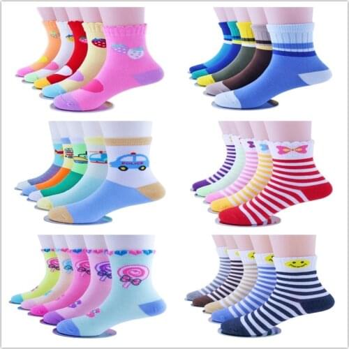 Autumn and Winter Socks for Children Cotton, Breathable for 2-6-10 Years Old Boys and Girls 5 Colors/ Lot Kids Socks
