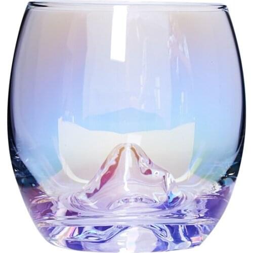 Rainbow Glass Cocktail Cup Breakfast Milk Tea Coffee Juice Wine Mug Office Household Crystal Transparent Water Cup Drinkware