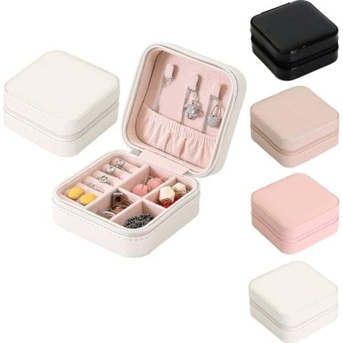 Jewelry Box Portable Storage Organizer Zipper Portable Women Display Travel Case juwelendoos