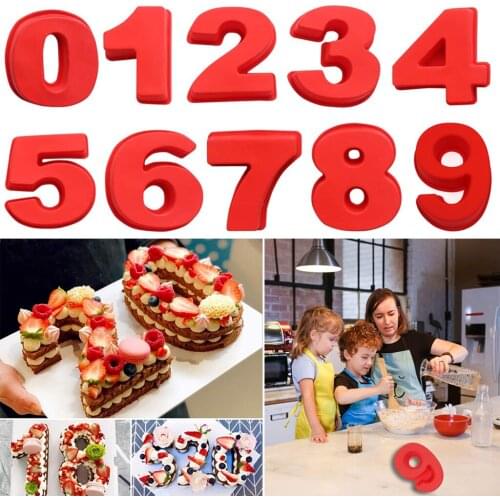Silicone Number Cake Molds Birthday Party Cake Mould 0 1 2 3 4 5 6 7 8