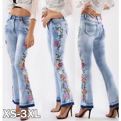 Soqoool Women's Jeans With Embroidery