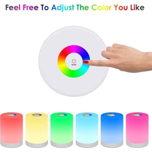 LED Touch Control Colorful Night Light Rechargeble Induction Dimmer Bedside Lamp Smart Emergency Wild Camping Lights Gifts