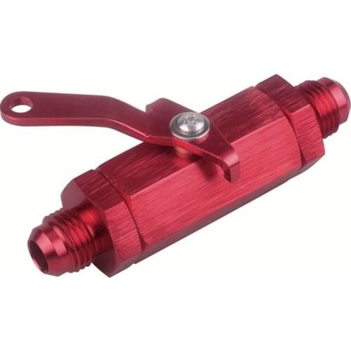 Universal AN -6 Shut Off Valve Aluminium Billet with Inline Cable Lever 6AN Black for Car Motorcycle Vehicke Replacement Part