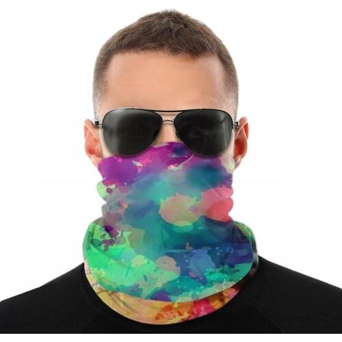 Mixed Colors Magic Scarf Half Face Mask Men Women Halloween Neck Gaiter Balaclava Bandanas Windproof Headwear Biking Hiking