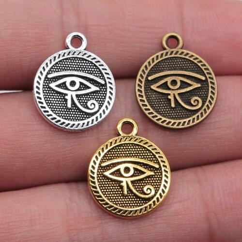 WYSIWYG 10pcs 15mm Charm Eye Of Horus 3 Colors The Eye Of Horus Charms Double Sided Eye Pendant Charms For Jewelry Making