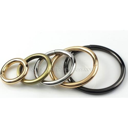 1 x Solid Metal Open-end O Ring Belt Buckle Leather Craft Garment Bag Strap Hardware accessories More Sizes 4.8mm Thickness