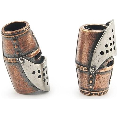 1pcs DIY Paracord Bead Helmet Brass Knife Beads Copper Paracord Bracelet Accessories Knights Vintage Armor