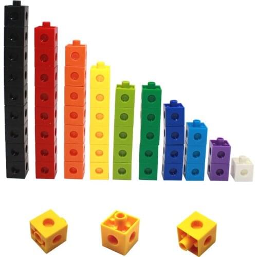 100 Pcs/set 10 Color Multilink Linking Cube Buckle Building Blocks Teaching Mathematics Operation Children Early Education Toys