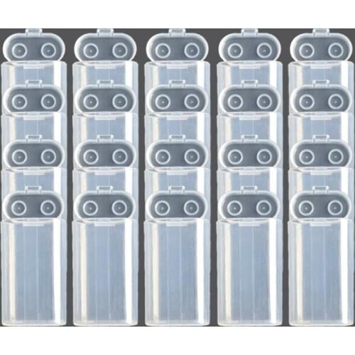 20pcs 18650 Battery Case Box Holder 2x18650 Waterproof Storage Box Rechargeable Battery Container for Power Bank