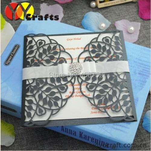 2018 black elegant cheap wedding card design elegant square invitation card