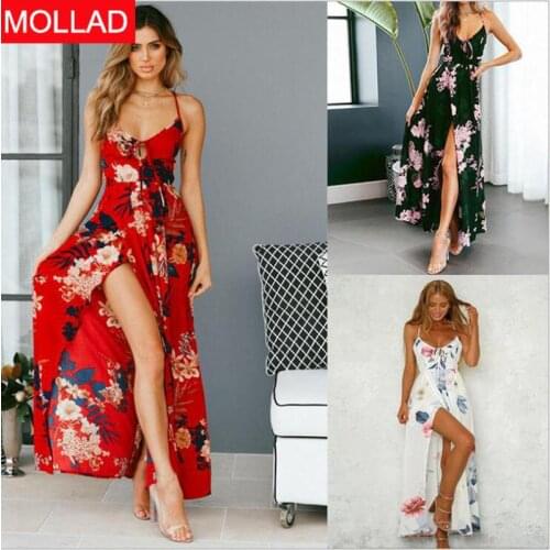 2021 European and American Long Dress Printed Large Swing Dress Foreign Trade Hot Mai Womens Clothing Bohemia