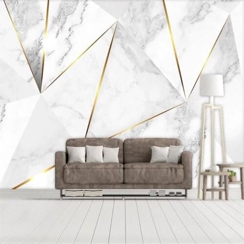 Milofi custom 3D wallpaper mural geometric abstract jazz white marble living room bedroom background wall decoration painting wa