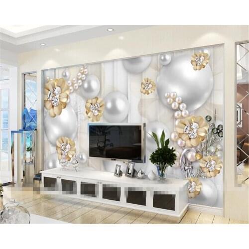 Beibehang Custom wallpapers 3D luxury pearl flowers background wallpaper living room bedroom murals wallpaper for walls 3 d