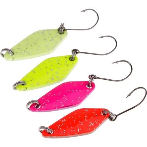 4pcs Artificial Fishing Lures Spinnerbait Bass Trout Salmon Hard Metal Spinner Baits Kit 5g 3g