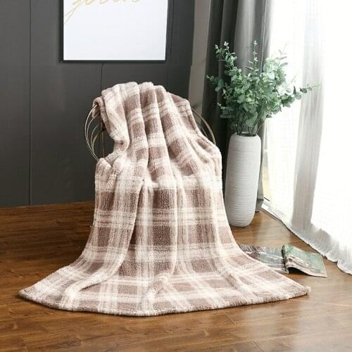 70x100cm Lamb Velvet Plaid Blanket Sofa Warm Coral Velvet Blankets Cover For Bed Sofa Bedspread Air Conditioning Throw Blanket