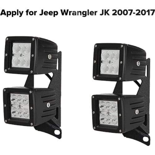 A-Pillar Mounting Brackets Double-deck LED Working Light Brackets For Jeep Wrangler JK 2007 2008 2009 2010 2011 2012 2013-2017