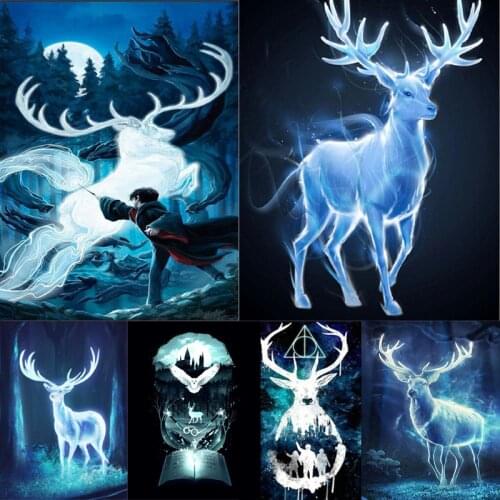 5D DIY Full Square/Round Eagle Diamond Painting Deer Glowing Animal Embroidery Cross Stitch Handmade Home Decoration
