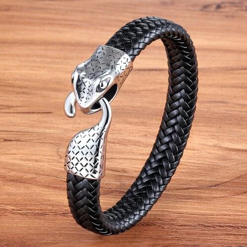 Punk Style Special Accessories Stainless Steel Mens Leather Bracelet As Handsome Boy Luxury Jewelry Birthday Gift DIY Size