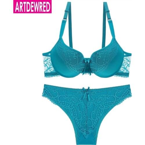 Sexy Bra Set Popular Women Lingerie BC Cup Push Up Brasier Lace Bralette Blue Brassiere Sets For Women Underwear Set