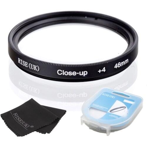 HOT SALE RISE(UK) 46mm Close-Up +4 Macro Lens Filter for Nikon Canon SLR DSLR Camera + filter case + gift