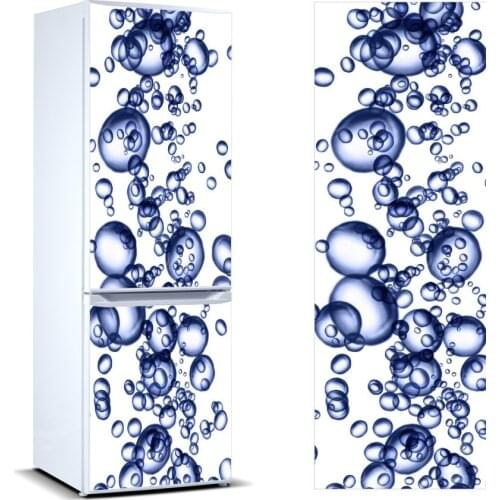 Fridge Sticker Abstract Blue Bubble Refrigerator Dishwasher Door Cover Home Decoration Kitchen Accessories Vinyl Wall Stickers