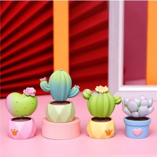 Ins Succulent Shaking Head Decoration Ornaments Simulation Succulent Cactus Plant Car Interior Decorations Small Decorations