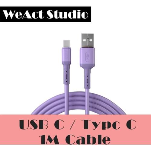 Android type-C micro USB fast charging 3A mobile phone color liquid soft glue silicone data cable 1m