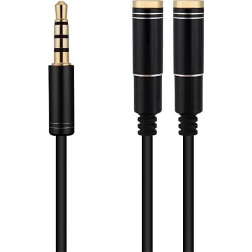 3.5mm audio able Car audio computer headset microphone two in one adapter cable Car Audio extension cord headphone cable 1.2M