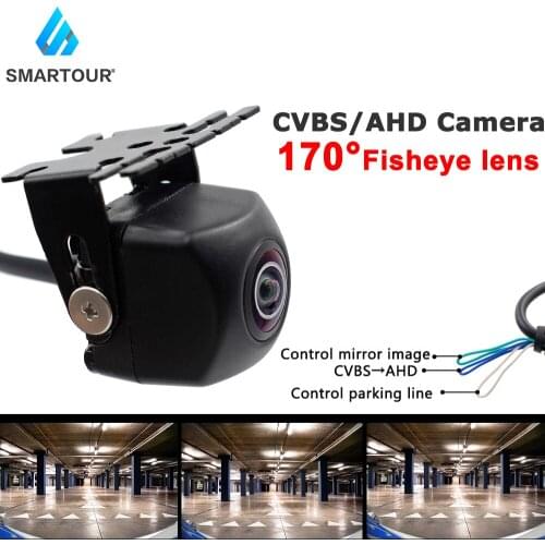 Smartour 1080P 170° AHD Cvbs Car Rear View Camera Vehicle Reverse Fisheye Lens Night Vision Waterproof Universal Camera