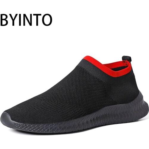 Big Size 36-42 Women Sport Tennis Shoes Light Breathable Mesh Sock Sneakers Black Walking Slip-on Female Footwear Tenis Feminino