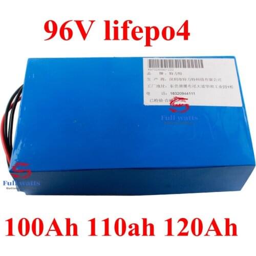 Lifepo4 96v 100ah 110ah 120ah LFP lithium iron battery akku for Tourist car Caravan Wheel chair E-truck E-sweeper + 15A charger