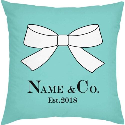 Cute Blue Custom Name and Co Throw Pillow Case Fashion Personalized Mint Cushion Cover Personalised Family Baby Shower Gifts 18"
