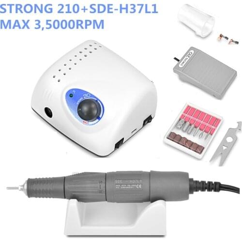 65W Strong 210 SDE-H37L1 Brushless Nail Drills Manicure Machine Pedicure Electric Strong 35000RPM File Bits