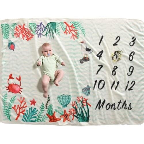 New Born Photography Monthly Baby Milestone Blanket Photo Props Baby Fotoshoot Accessoire Photo Bebe Manta Receving Blanket