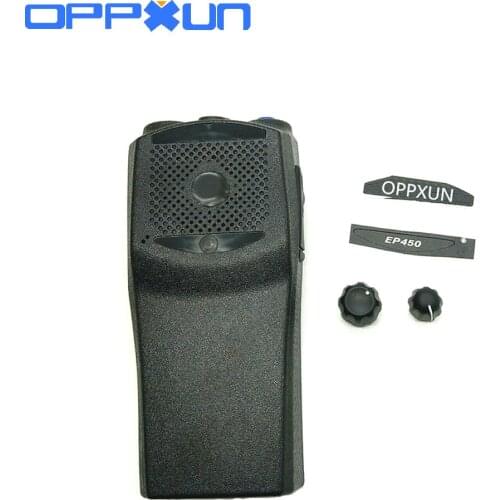 OPPXUN the housing shell front case replacement for motorola ep450 walkie talkie two way radio with the knobs