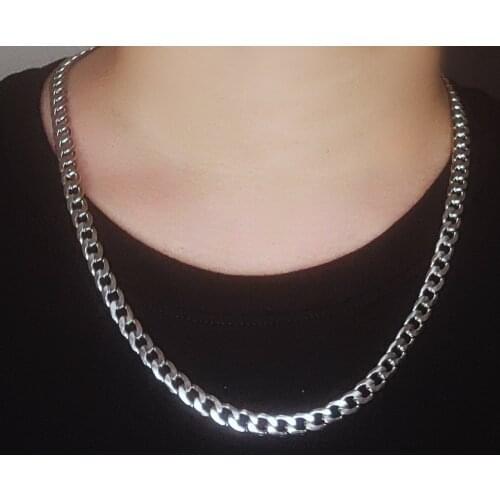 Necklace Cuban Link Chain Trendy Gold Silver Color Jewelry Titanium Metal Stainless Steel Fashion Cn(Origin) for Men and Women