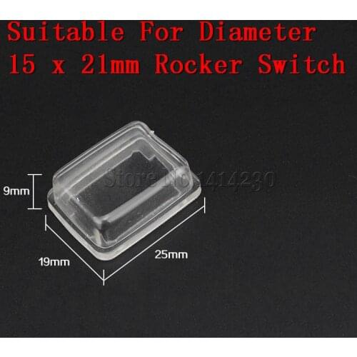 10Pcs KCD1 Transparent Waterproof Cap Waterproof Cover is Suitable For The Diameter 15 x 21mm Rocker Switch