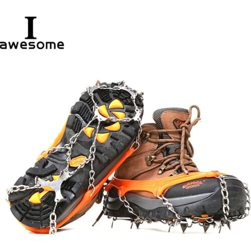 8/10/11/12/13/18/19 Teeth Steel Ice Gripper Spike for Shoes Anti Slip Climbing Snow Spikes Crampons Cleats Grips Boots Cover