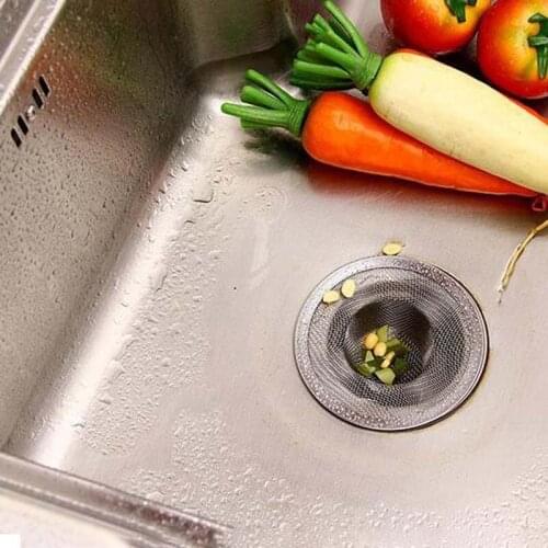Stainless Steel Kitchen Sinks Strainer Drain Hole Filter Trap Metal Sink Strainer Bath Sink Drain Hair Catcher Bathtub Gadget