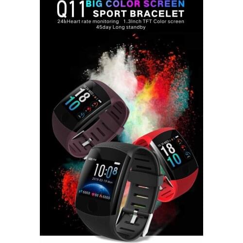 Q11 Smart bracelet 1.3 color screen, male, female, smartwatch, blood pressure, heart rate monitor, fitness for IOS and Android