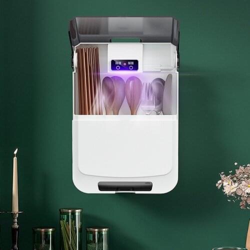 Sterilization Chopstick Holder Multifunctional Punch-free Chopsticks Holder Stand Wall-mounted UV Air-drying Knife Spoon Drainer