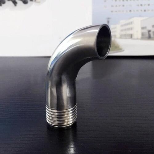 57mm 2.25" Pipe OD Butt Weld x 2" BSPT Male 90 Degree Elbow SUS 304 Stainless Steel Sanitary Pipe Fitting Home Brew Beer Wine