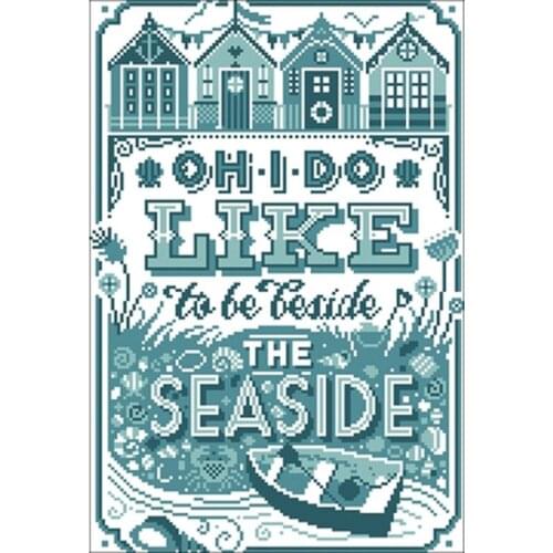 Blue ocean letters patterns Counted Cross Stitch 11CT 14CT 18CT DIY Chinese Cross Stitch Kits Embroidery Needlework Sets