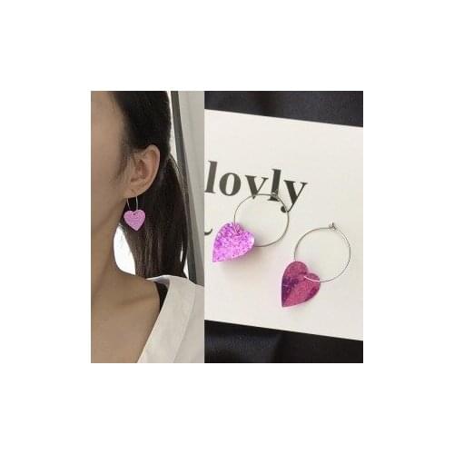 2019 New Circle Love Heart Earring Long Dangle Earrings For Women Statement Earrings For Party