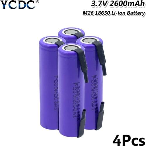 1-10 PCS 3.7V High Drain 10A M26 18650 lithium battery 2600mAh rechargeable batteries with nickel tape for Flashlight Toys